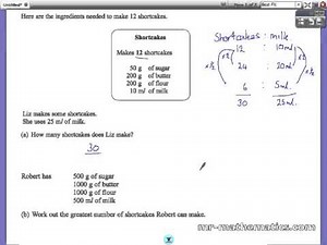 Using Ratios with Recipes Mathematics Revision