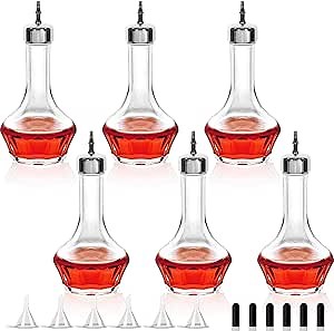 Bitters Bottle Set of 6-50ml/1.6oz Glass Dash Bottle with Dasher Top, Professional Bar Tool for Making Cocktails