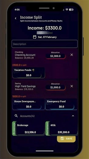 Budget Unbound - Income Split feature