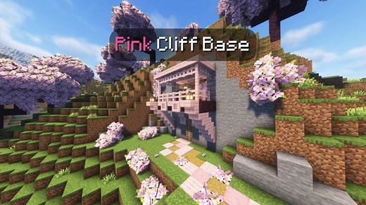 Pink Cliff Base in Minecraft - Build Tutorial and Ideas