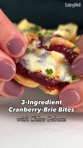 Make these 3-Ingredient Cranberry-Brie Bites this holiday season for an ultra-easy crowd-pleasing appetizer. Follow the link in the comments to view the recipe—then click the heart icon on the recipe page to save it. 🩷 | EatingWell