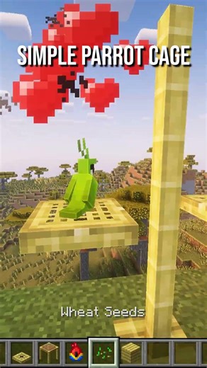 Simple Parrot Cage Build in Minecraft 🦜 #shorts