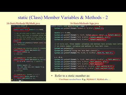 Static Member Variables & Static Methods