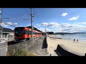 伊予鉄7000系 普通高浜行 梅津寺駅発車