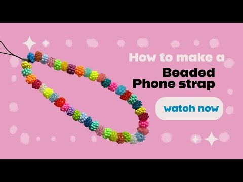 Beaded phone strap tutorial, beaded beads 