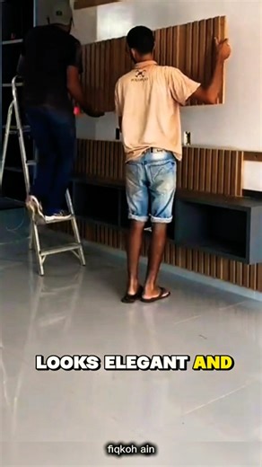 How to install a TV backdrop from wall panel material to make it feel comfortable #shorts