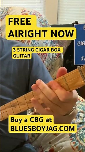FREE All Right Now 3 String Cigar Box Guitar Lesson #cbg #cigarboxguitarlesson #cigarboxguitar