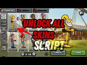 how Unlock all skins 😱!? hill climb racing 2 script