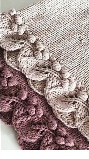 Free Lace Leaf Edging with Bobbles Knitting Pattern Stitch with CHART