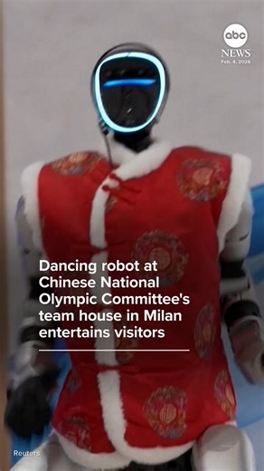 A dancing humanoid robot at the Chinese National Olympic Committee's team house in Milan is drawing attention from visitors ahead of the Opening Ceremony. https://abcnews.visitlink.me/ZD_3L0 | ABC News