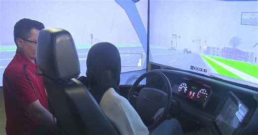 Dearborn high school students participate in driving simulator