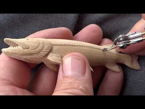 Carving a Miniature Wooden Pike Fish
