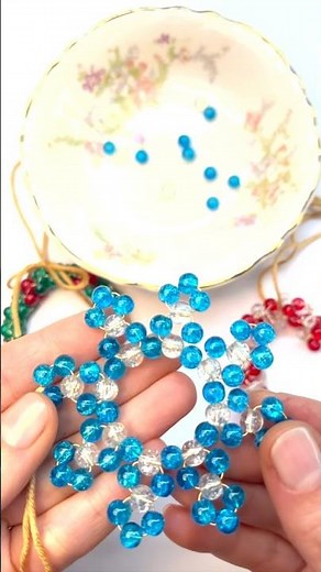 DIY Beaded Snowflake Ornament | Easy Beginner Christmas & New Year Craft #diy #tutorial #ornaments