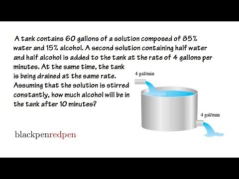 calculus 2 mixing problem, CSTR, differential equation application