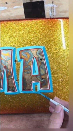 painting another donation piece for The Great TX Panel Jam at the Dallas Autorama #handlettering