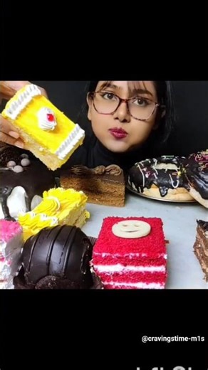 day(6/100) ASMR SWEET 🧁 eating challenge 🤤#asmrfood #mukbang #cake #chocolate #cakedesign #viral