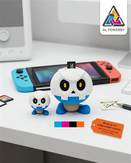 3D Printed Bone Goomba SD Card Holder: Gaming Storage, Fan Art - Etsy