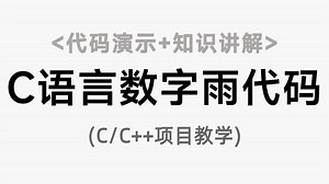 【C/C  项目教学】用C语言开发黑客数字雨程序！30分钟带你零基础快速实现~