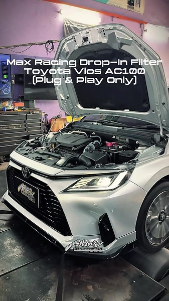 Vios AC100 air filter — Max Racing drop-in (no remap)
