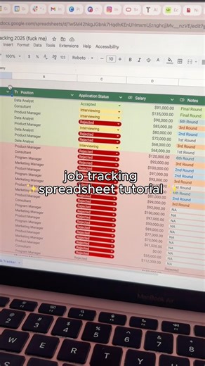 Applying to Jobs? You NEED this sheet. 📈 #excel #tutorial #jobsearch #jobs #sprout