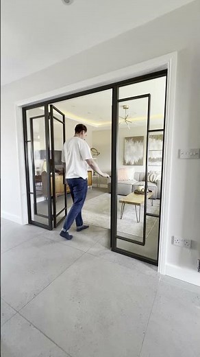 Steel Glazed Double Doors with Side Lights