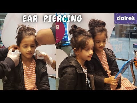 Kids First time Ear Piercing Experience | Kayleen Kayanna get their Ears Pierced at Claire's!