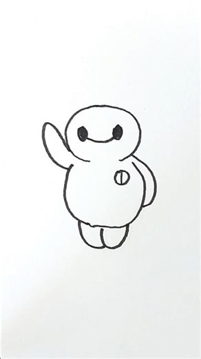 Cute Baymax Drawing Tutorial for Beginner #cartoon #shorts #cute #drawing #baymax
