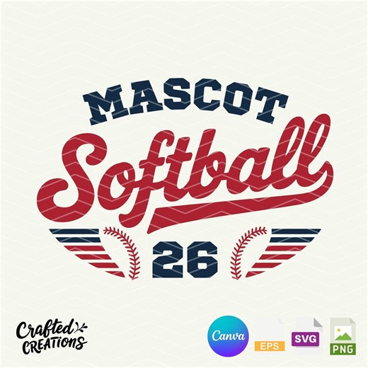 Softball SVG PNG EPS Canva, Team Logo Design (digital Cut File Download) - Etsy