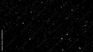 Looped Realistic Falling Snowflakes Background Overlay