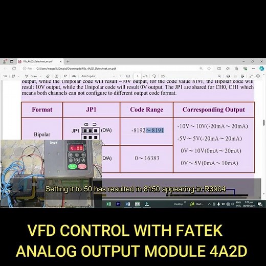Fatek PLC Analog Output Scaling for VFD Control #fatek #shortsfeed #viralshort