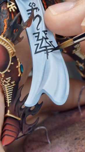 9.9K views · 976 reactions | When GW gives you no decals, you’ve got to take matters - and the brush - into your own hands ️ Commissions  office@castlebrush.eu #PaintingWarhammer #wh40k #warhammer40k #WarhammerCommunity #castlebrush #warhammer #miniaturepainting #commissionpainting #aeldari #avatarofkhaine | Castle Brush | Facebook