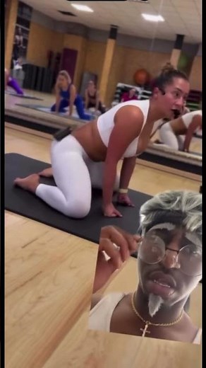 Lady does the RKELLY bump and grind challenge #yoga