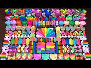 SATISFYING WITH CLAY PIPING BAG AND GLITTER AND CLAY ! Mixing Random Things Into GLOSSY Slime #2293