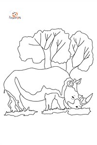 Coloring Page - A Massive Rhino ♥ Online and Print for Free!