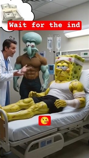 spongebob 🥳 rest in hospital 🥰 #funny #anime #shortsfeed #ai #funnyvideo