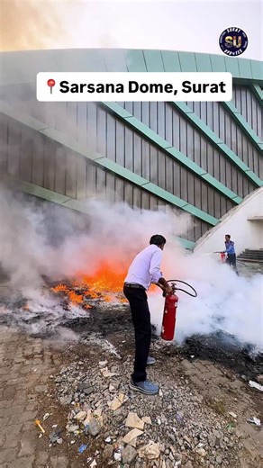 Fire Safely extinguished after waste got fire due to Short circuit at Sarsana dome , Surat . #news | Suratupdates