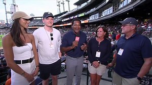 Trevor Thompson talks to Dillon Dingler's family and fiancé, who are overjoyed to see Dillon in the Old English D. #RepDetroit | FanDuel Sports Network Detroit