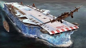 A giant aircraft carrier built from ice