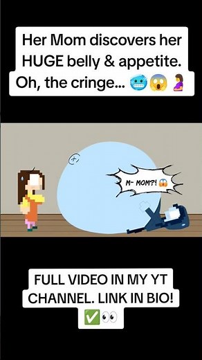 She CANNOT hide that gut from her Mom! 😳🥶🤰 #belly #food #funny #eat #cartoon #animation #comedy