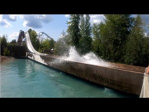 Roaring Creek Log Flume - Silverwood Theme Park - 4k POV