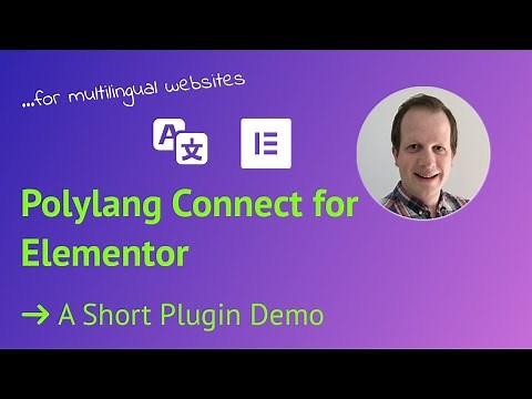 Multilingual websites with Polylang and Elementor - Templates, plus Language Switcher Widget