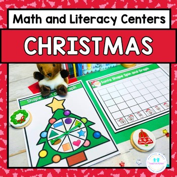 Christmas Activities - December Math, Literacy and Writing Centers for Preschool