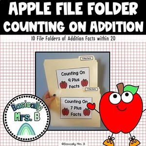 Math Apple File Folder - Counting On Addition