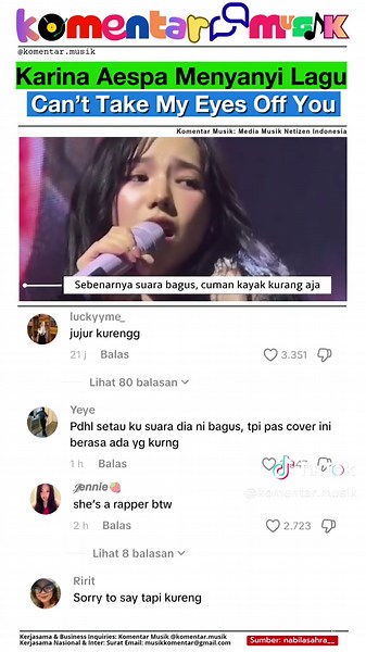 Karina aespa Menyanyi 'Can't Take My Eyes Off You'