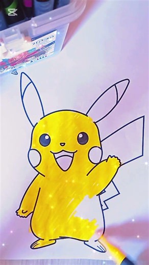 How to Color Pikachu Easily! ⚡️ Cute Pokemon Drawing #Pikachu #Pokemon #Coloring #Shorts