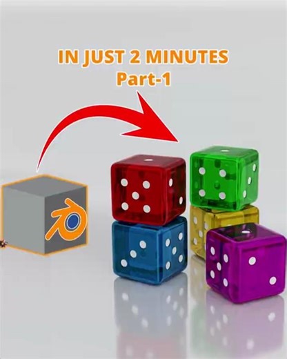 Part-1 of make Realistic Transparent Dice in Blender – In Just 2 Minutes! 🕑🎲