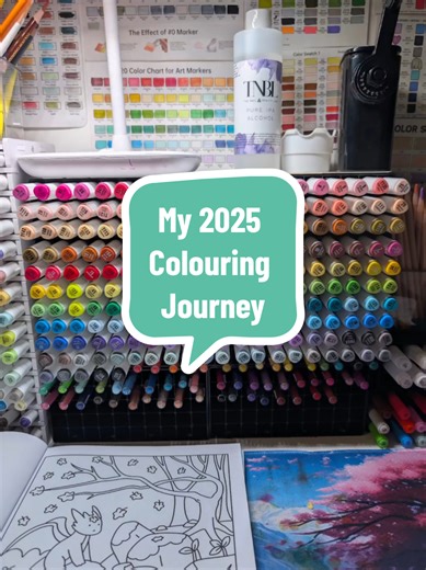 My colouring journey in 40 seconds! Thanks to my little boy's love for colouring I fell back in love with art and found colourtok! If I'm honest, I'm still finding my feet with my content, the amount of series I've started since May 2025 and not continued is comical. My proudest moments would have to be hand drawing and releasing my first colouring book, creating a safe and friendly space for fellow colourists to come together and complete buddy colouring challenges and bagged some collabs with 