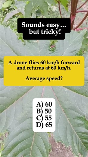 🚁 Drone 60 km/h Forward & Return – Average Speed? #shorts #iqvistax #puzzle #Drone