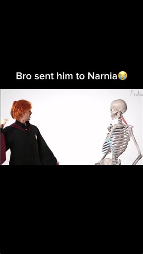 I kept seeing this guy abusing the skeleton 😭 _________________________________ #narnia #fyp #foryou #skeleton #proko