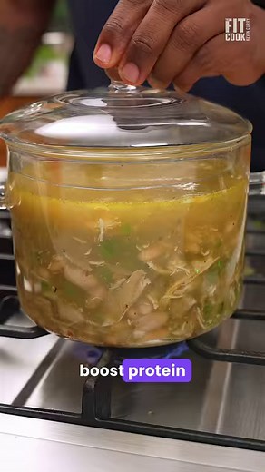 Green chile chicken salsa verde soup! fitmencook.com | Fit Men Cook